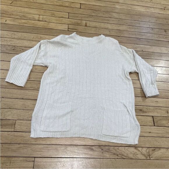 PARRINELLO Sweater Womens Cream VTG 90s Ramie Silk Ramie Rabbit Angora Knit S - Picture 9 of 16